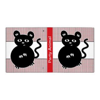 My Cute Little Party Mouse Funny Cartoon Drawing 3 Ring Binder