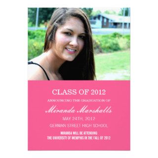 Pink Elegant Photo Graduation Announcements