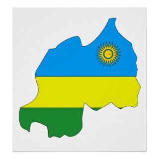 Rwanda Flag Map full size Print