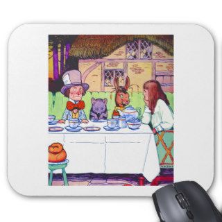 Alice and the Mad Hatter's Tea Party Mouse Pads