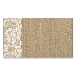 Rustic Burlap and Lace Wedding Place Card Business Card