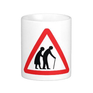CAUTION Elderly People   UK Traffic Sign Mug