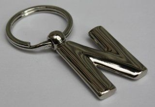 Solid Metal Letter N Keychain 