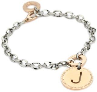 Rebecca "Word" Rose Gold Over Bronze Letter "J" Bracelet Jewelry