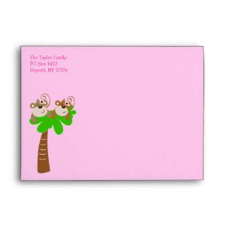 5x7 MONKEY TIME (Pink dot) Custom Envelope