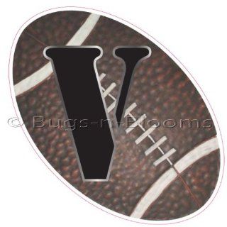 "V" Football Alphabet Letter Name Wall Sticker (6" W x 6"H)   Decal Letters for Children's, Nursery & Baby's Sport Room Decor, Baby Name Wall Letters, Boys Bedroom Wall Letter Decorations, Child's Names. Sports Balls Mur