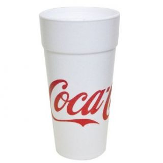 Dart 24J16C 24 Ounce Capacity, 6.9 Inch Height, Coca Cola Stock Printed Foam Cup, 20 cups/sleeve (Case of 25 sleeves)