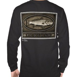 Redfish Vintage Black & White Men's Dark Apparel T shirts
