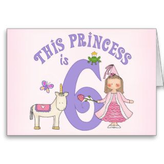Unicorn Princess 6th Birthday Invitation Greeting Card