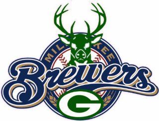 Ultimate Milwaukee Brewers and Green Bay Packers fan Decal 6in  Automotive Decals  Sports & Outdoors