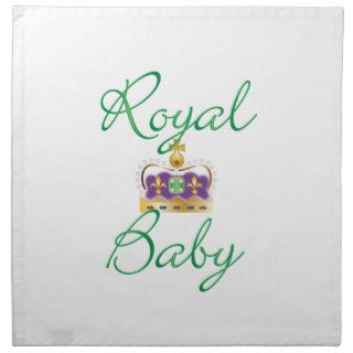 Royal Baby with Purple and Gold Crown Cloth Napkins