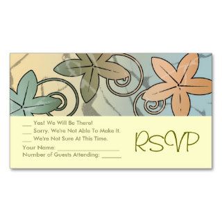 Olive Green Hawaiian Wedding RSVP Card Business Card Templates