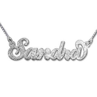 Sparkling Diamond Cut Sterling Silver Personalized Name Necklace  Custom Made with any name Jewelry