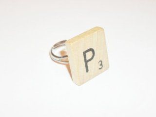 Scrabble Ring Letter P Jewelry