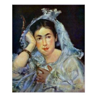 Portrait of Marguerite de Conflans by Manet Poster
