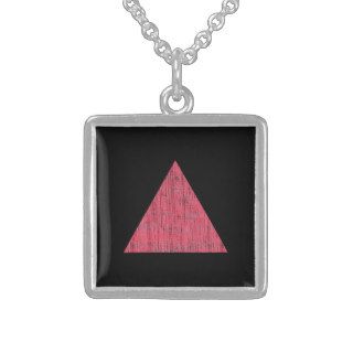 Double Stamped Pink Triangle Pendants