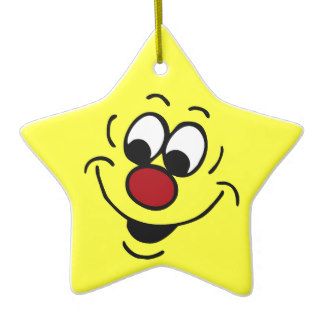 Distracted Smiley Face Grumpey Christmas Tree Ornaments