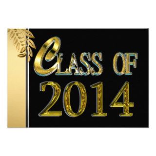 Black And Gold 2014 Graduation Invitations