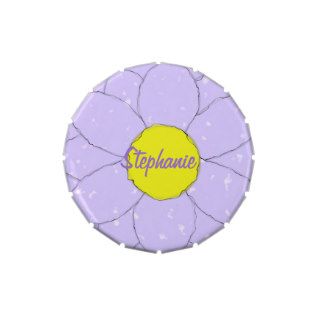 Purple Daisy Just Add Name Jelly Belly Candy Tin