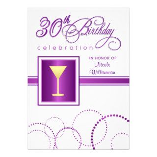 30th Birthday Party Invitations   with Monogram