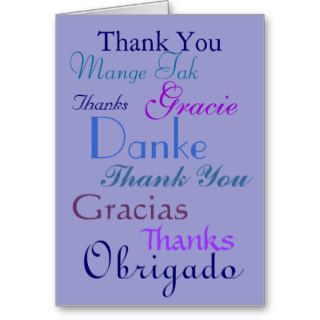 Thank you ~ many languages card