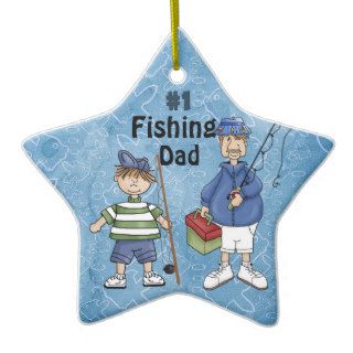 Number #1 Fishing Dad   2 Sided Ornaments