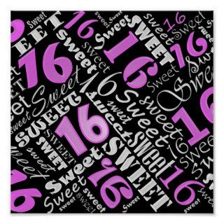 Sweet Sixteen Birthday Party Poster