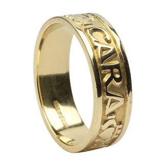 Mens Mo Anam Cara Irish Wedding Band 14k Gold Irish Made Jewelry