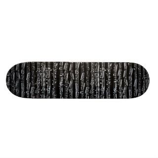 Black and white music notes custom skateboard
