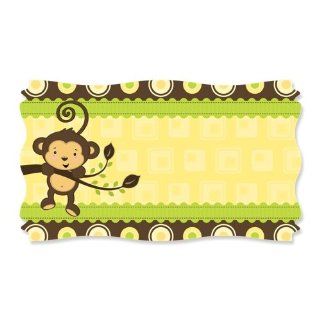 Monkey Neutral   Large Party Favor Stickers (Name tag size   set of 8) Health & Personal Care