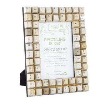 Twos Company Cream retro computer key photo frame