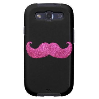 Pink Bling Mustache (Faux Glitter Graphic) Samsung Galaxy SIII Case