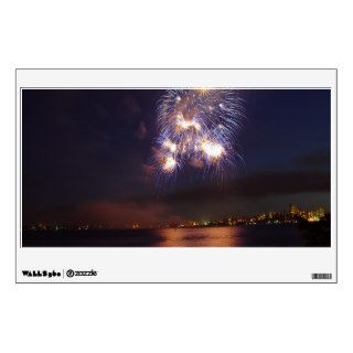 Fireworks over water wall graphics