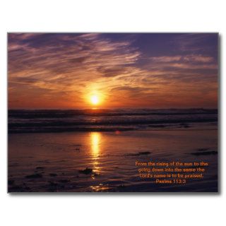 Ocean sunset bible verse postcard
