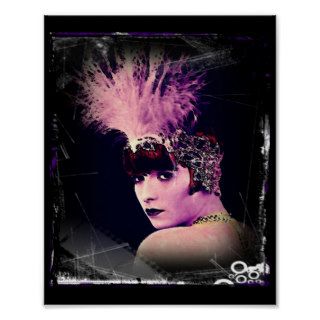 Feathered Hairpiece with Diamonds Poster