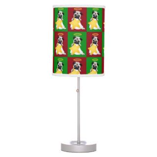 Red and Green Angel Pugs Desk Lamp