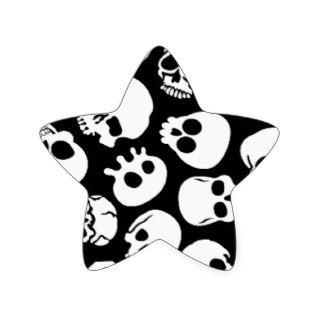 Funny skulls star stickers