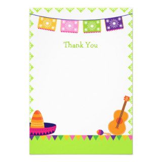 Fun fiesta party colorful birthday thank you card
