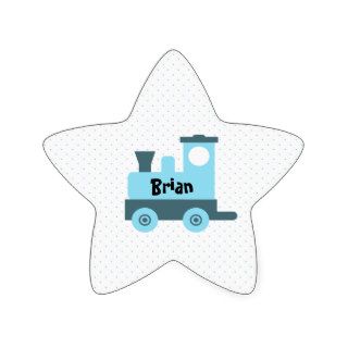 Blue Baby Toy Train Round Sticker