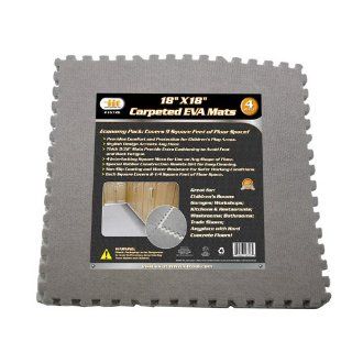 4 Pack Interlocking Carpeted EVA Mats 18" x 18", Covers Nearly 9 Sq Ft of Floor Space  Officeproducts 