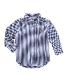 Blake Long Sleeve Gingham Shirt, Royal, 2T 3T   Ralph Lauren Childrenswear