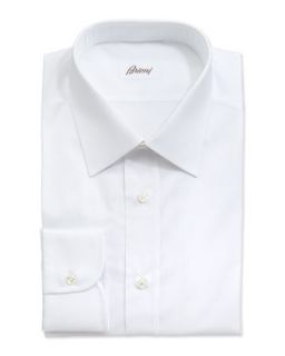 Mens Tonal Shadow Striped Dress Shirt, White   Brioni   White (16R)