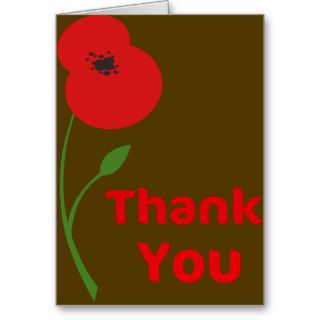 Beautiful Poppy Thank you Cards