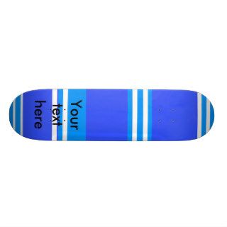 Modern blue and white stripes skate board decks