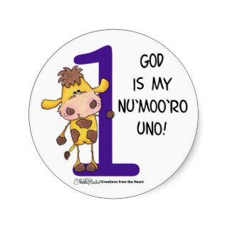 God is Nu'moo'ro Uno Round Sticker