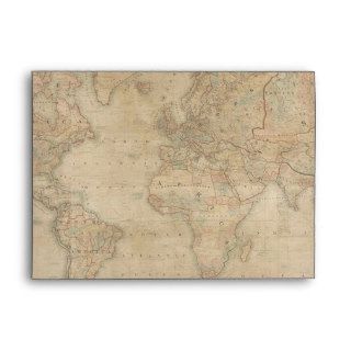 OLD WORLD MAP lighter color Greeting Card Envelope