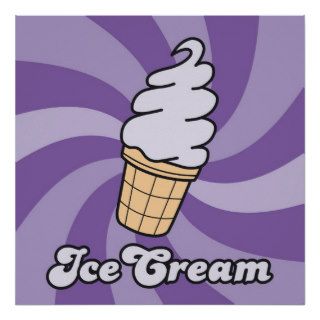 blueberry ice cream print