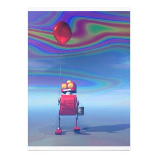 Little Red Birthday Robot 2 Invitation