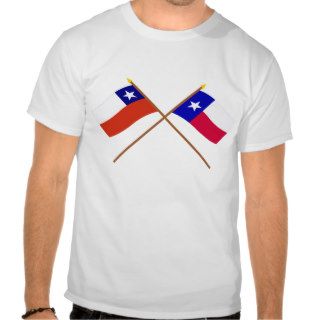 Crossed Chile and Texas Flags Tee Shirts