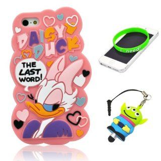 I Need(TM) Cute Fall in Love Cartoon Daisy Duck Pattern Pink Soft Silicone Cover Case Compatible For Apple Iphone 5+3D Alien Stylus Pen+I need� Wristband Gift(Retail Package) Cell Phones & Accessories